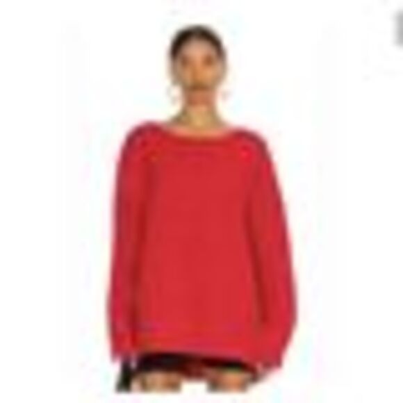 Free People Moira Slouchy Tunic In Cherry Fizz Combo - XS - Picture 3 of 3